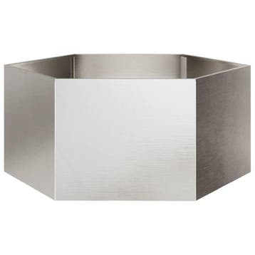 vidaXL Plantenbak zeshoek 104x90x45 cm roestvrijstaal, Verzenden, Nieuw