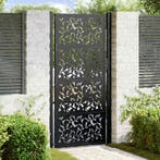 vidaXL Poort met bladontwerp 100x200 cm staal zwart, Tuin en Terras, Verzenden, Nieuw