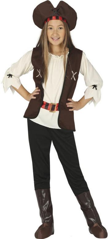 Piratenpak Bruin Meisje, Verzenden, Nieuw