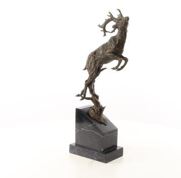 sculptuur, Graceful Leaping Deer – Hand-Finished Bronze