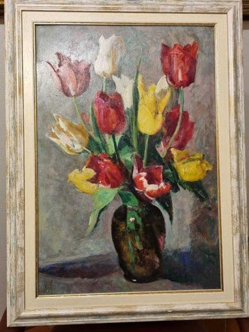 Corrado Michelozzi (1883-1965) - Vaso di tulipani