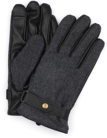 Suitable Handschoen Wool Leer Antraciet Zwart maat 8.5 Heren, Vêtements | Hommes, Bonnets, Écharpes & Gants, Verzenden