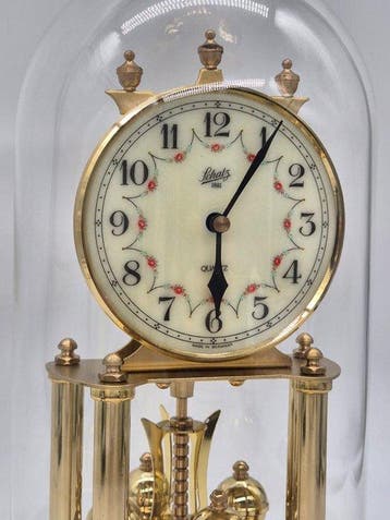 Klok - Schatz 1881 – Drehpendeluhr – Messing und Glas mit, Antiek en Kunst, Curiosa en Brocante