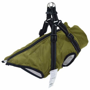 vidaXL Hondenjas Leger Groen L24 Fleece en polyester, Verzenden, Nieuw