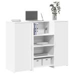 vidaXL Receptiebalie 135x50x103,5 cm bewerkt hout wit, Verzenden, Nieuw