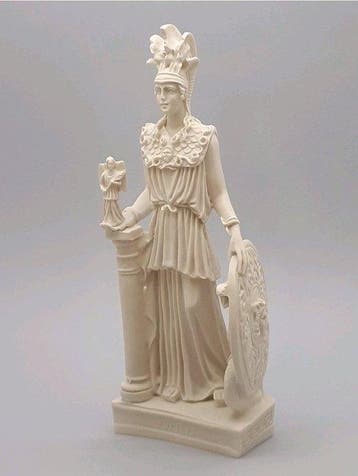 Beeld, Statua scultura Athena Minerva dea greca romana marmo