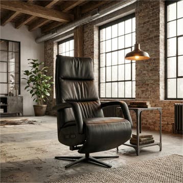 Leren relaxfauteuil met hartbalans Calm, Huis en Inrichting, Fauteuils, Bohemian, Industrieel, Modern, Scandinavisch, Nieuw, Ophalen of Verzenden