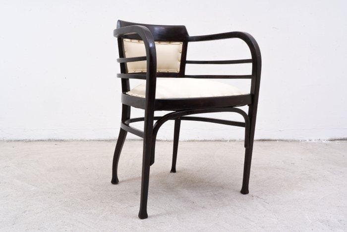 Thonet - Otto Wagner - Fauteuil - N° 6514 - Hêtre, Cuir, Antiquités & Art, Art | Objets design