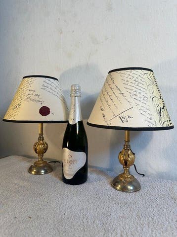 Tafellamp (2) - Elegance - Messing, Staal, Textiel - Set