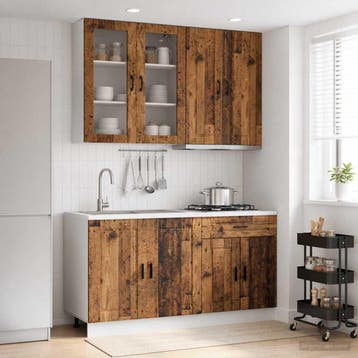 vidaXL Keukenblok PORTO 4 st Oud hout Bewerkt hout, Verzenden