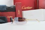Cartier - Cartier Panthère oval Rimless Sunglasses – Gold