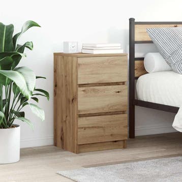 vidaXL Nachtkastjes 3 lades 2 st 39x35x65 cm ambachtelijk, Huis en Inrichting, Slaapkamer | Nachtkastjes, Verzenden, Nieuw