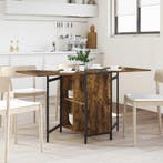 vidaXL Eettafel 144 x 60 x 75 cm Bewerkt hout Gerookt eiken, Huis en Inrichting, Tafels | Eettafels, Verzenden, Nieuw