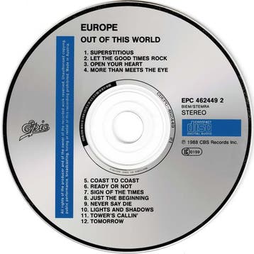 Europe (2) - Out Of This World (CD, 1988), Verzenden