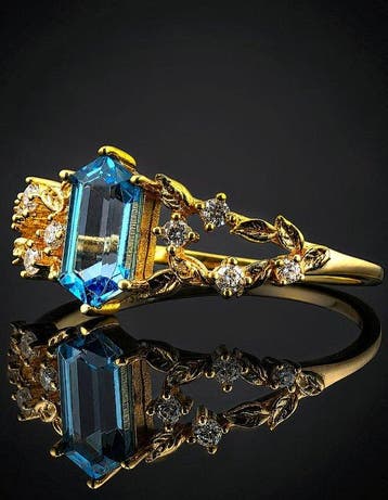 Zonder minimumprijs - Ring Blauwe topaasring - 925