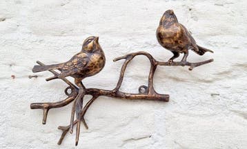 Figurine - Vogeltjes op tak - Bronze