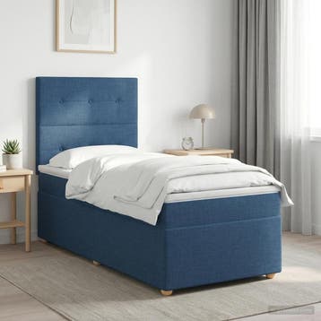 vidaXL Boxspringbed met matras met hoofdeinde Blauw 80 x 200, Verzenden, Nieuw