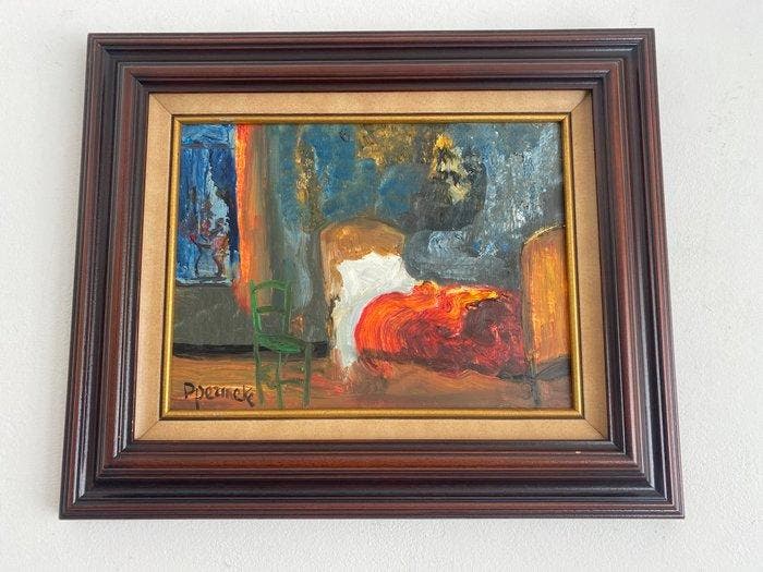 Paul Permeke (1918-1990) - interieur met een bed (de, Antiek en Kunst, Kunst | Schilderijen | Klassiek