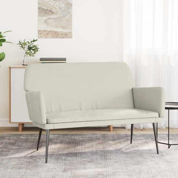 vidaXL Bankje 108x79x79 cm fluweel crèmekleurig, Verzenden