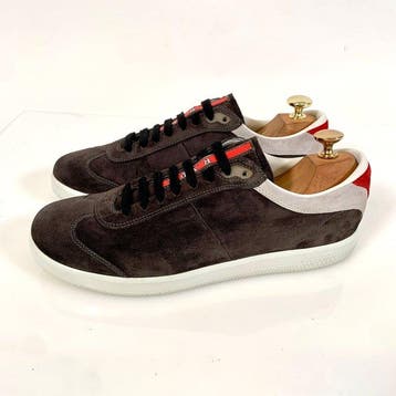 Prada Low Top Sneaker Brown/White/Red 4E 2431 UK 7 -