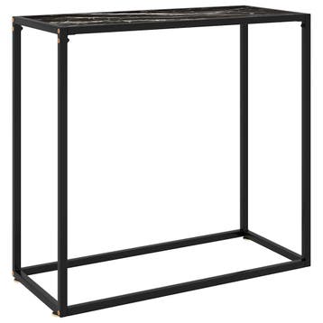 vidaXL Wandtafel 80x35x75 cm gehard glas zwart, Verzenden