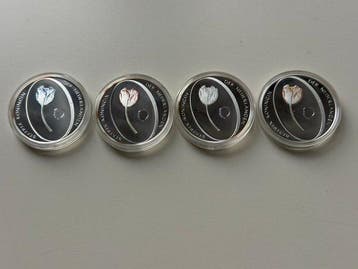 Nederland. 5 Euro 2012 Tulpen (4 colored coins) Proof
