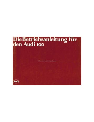 1980 AUDI 100 INSTRUCTIEBOEKJE DUITS