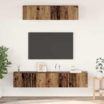 vidaXL Tv-meubelset Wandgemonteerd 4 pcs Oud Hout Bewerkt, Huis en Inrichting, Verzenden, Nieuw