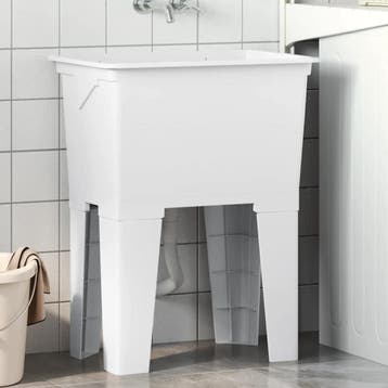 vidaXL Waskuip 59x41x75 cm hars wit, Verzenden, Nieuw