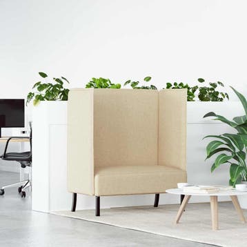 vidaXL Hoog rugbank / zetel 101cm Crème Stof, Verzenden, Nieuw