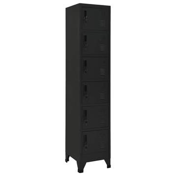 vidaXL Lockerkast 38x40x180 cm staal zwart, Verzenden