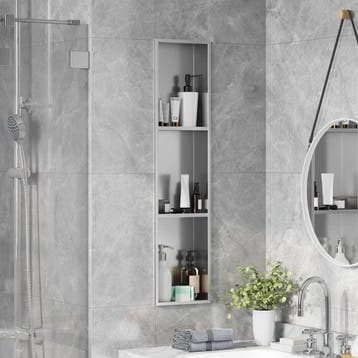 vidaXL Douche Niche zilver 90 x 20 x 9,5 cm Roestvrij staal, Bricolage & Construction, Verzenden