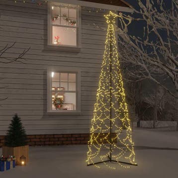 vidaXL Kerstkegelboom warmwit 500 LEDs 100x300 cm, Verzenden, Nieuw