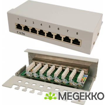 LogiLink NP0016A patch paneel, 8 poorten, Computers en Software, Verzenden, Nieuw