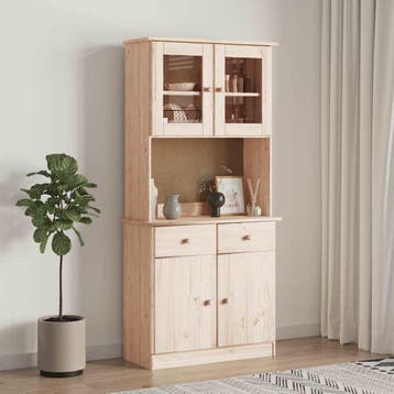 vidaXL Hoge kast ALTA 77x35x165 cm massief grenenhout, Huis en Inrichting, Verzenden, Nieuw