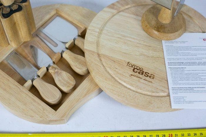 Guzzini - Eetservies (3) - Hout, Staal - Kits voor kaas, Antiquités & Art, Antiquités | Ustensiles de cuisine