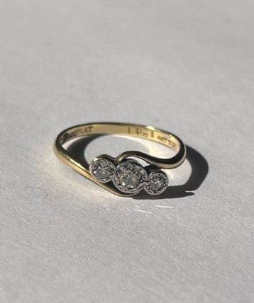 Ring - 18 karaat Geel goud, Platina Diamant (Natuurlijk) -, Nieuw