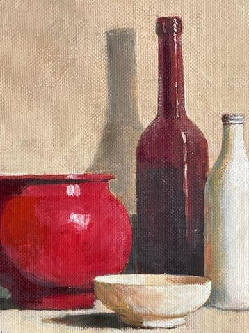 Claudio Rolfi (1960) - Composizione con caraffa, Antiquités & Art, Art | Peinture | Moderne