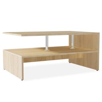 vidaXL Salontafel 90x59x42 cm bewerkt hout eikenkleurig, Verzenden, Nieuw