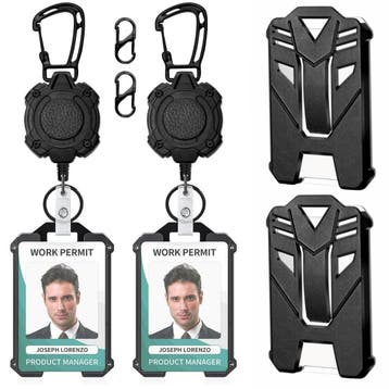 Fako Bijoux - 2x Robuuste Uittrekbare Sleutelhanger Met, Verzenden, Nieuw