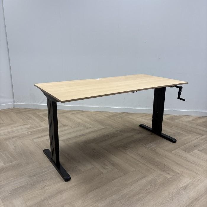 Ergoswiss slingerbureau, 160x80 cm. beuken - zwart, Huis en Inrichting, Bureaus, Gebruikt