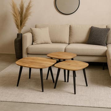Salontafel Mangohout Luka Medium, Verzenden, Nieuw, Industriële meubels, Overige vormen