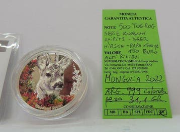Mongolië. 500 Togrog 2022 Woodland Spirits - Deer Hirsch