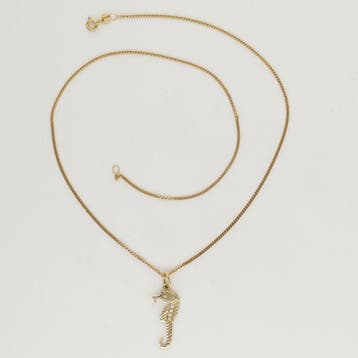 Collier avec pendentif - 18 carats Or jaune - 0.04ct. tw.