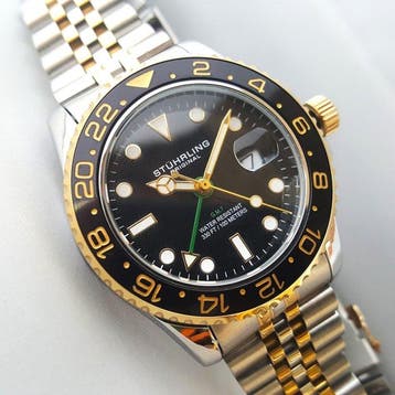 Stührling Original - Swiss Caliber - GMT Diver - 18K Gold -