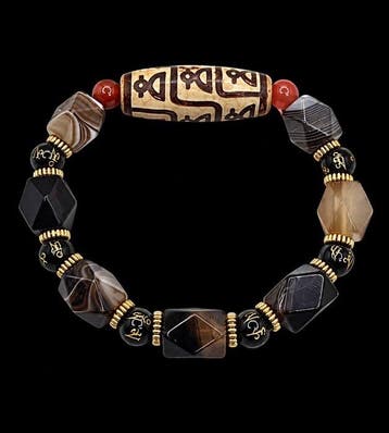 Bracelet tibétain au crochet argenté - Attire la fortune et
