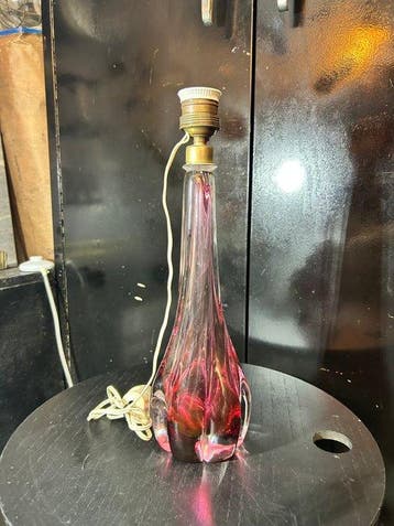 Val Saint Lambert - Vase - Cristal - Lampe cristal rose, Antiek en Kunst
