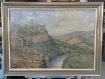 Duitse school (XX) - Saaletal mit Rudelsburg und Burg