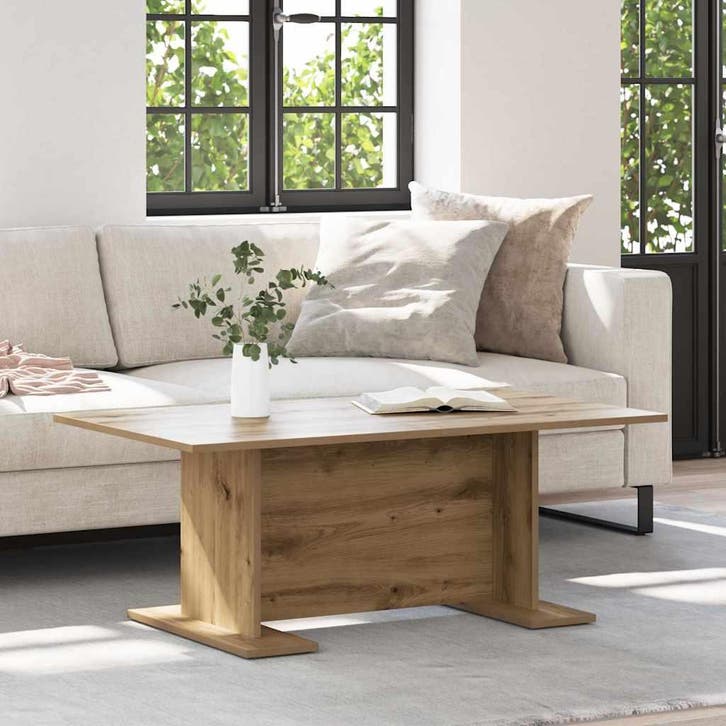 vidaXL Salontafel artisanaal eikenkleurig 103.5 x 60 x 40 cm, Maison & Meubles, Tables | Tables de salon, Envoi