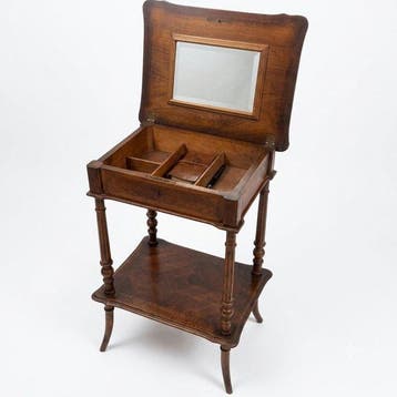 Kaptafel - Walnoot - Stijl Napoléon III, Antiek en Kunst